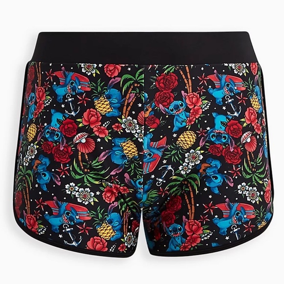 Disney Other - Swim Shorts 2X Torrid Disney Lilo & Stitch Dolphin Floral Tattoo Plus Plus NWT